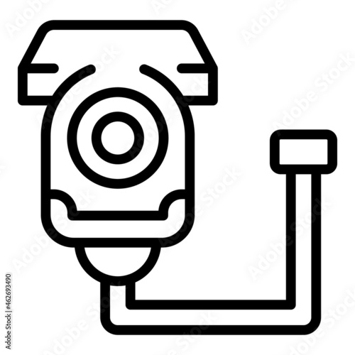 Police camera icon outline vector. Stop fraud. Cyber key