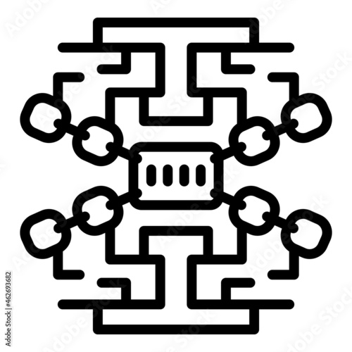 Secured chain icon outline vector. Stop fraud. Secure cyber