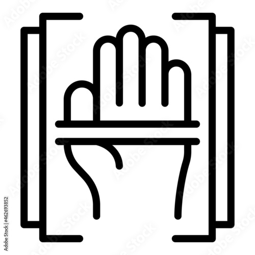 Palm scan icon outline vector. Fraud theft. Secure key
