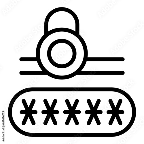 Secure password icon outline vector. Stop cyber. Money key