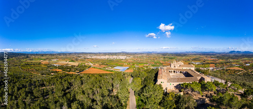 Spain, Majorca, aerial view over Santuari de Monti Sion photo