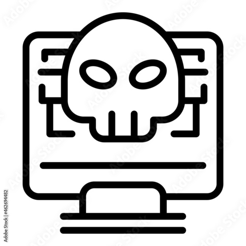 Hacker pc icon outline vector. Secure fraud. System lock