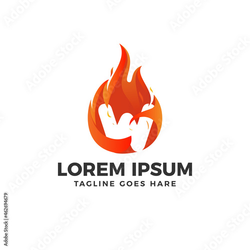 W Letter Fire Logo