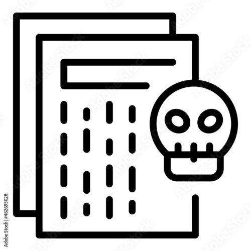 Pc virus icon outline vector. Stop system. Cyber lock