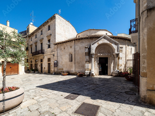 Old town with San Giovanni Al Sepolcro church, Brindisi, Italy photo