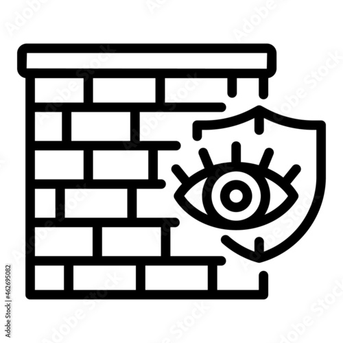 Cyber firewall icon outline vector. Stop fraud. Secure key