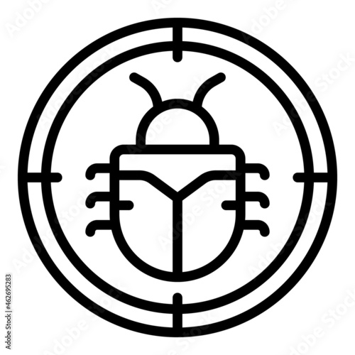 Cyber bug icon outline vector. Secure fraud. Money key