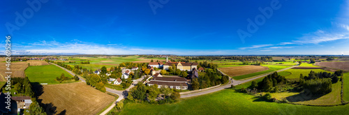 Germany, Bavaria, Augsburg, Aerial panorama of Modingen Monastery photo