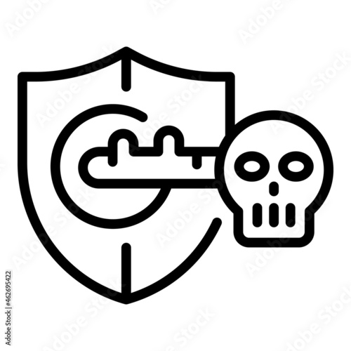 Cyber key icon outline vector. Secure money. System fraud