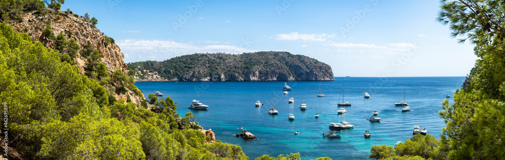 Spain, Balearic Islands, CampÔøΩdeÔøΩMar, Panorama of various boats floating in bay ofÔøΩMallorcaÔøΩisland Spain, Balearic Islands, CampÔøΩdeÔøΩMar, Panorama of various boats floating in bay ofÔøΩMallorcaÔøΩisland