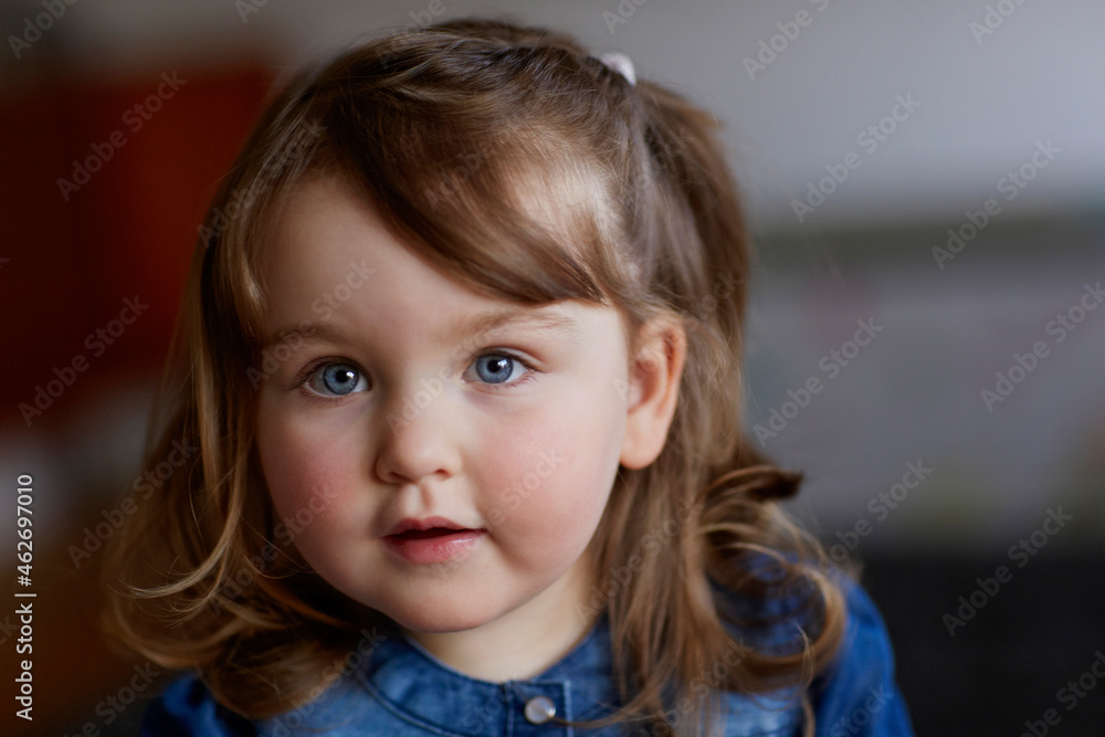 Portrait of toddler girl with blue eyes Portrait of toddler girl with blue eyes