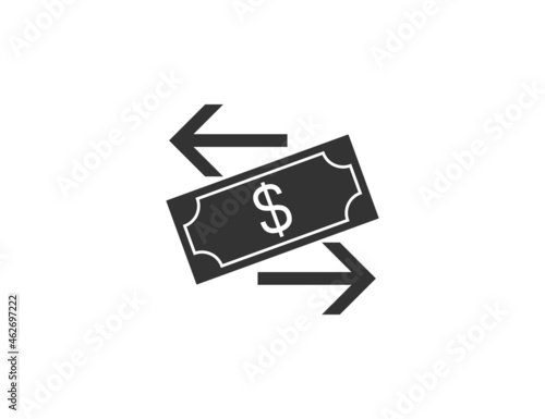 Money payment transfer icon. Vector illustration. Flat design.