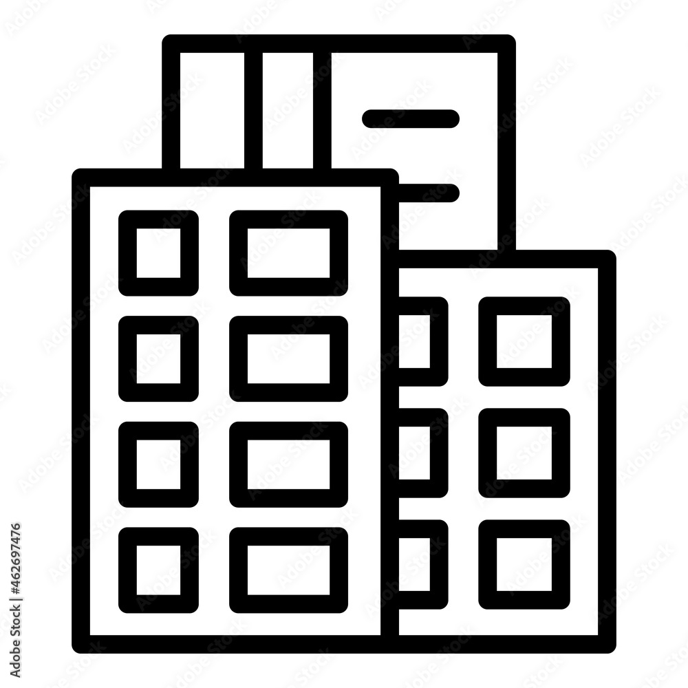 Multistory factory icon outline vector. City building. House block Multistory factory icon outline vector. City building. House block