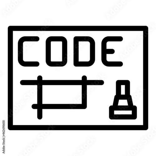 Cnc machine code icon outline vector. Work tool. Industry laser
