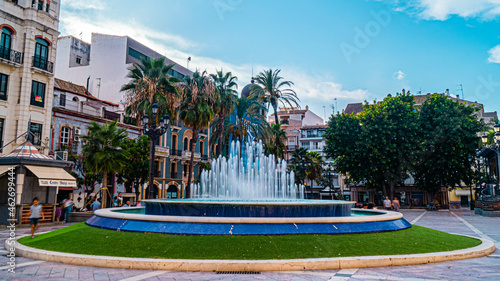 Obraz w ramie water fountain on a square in Huelva