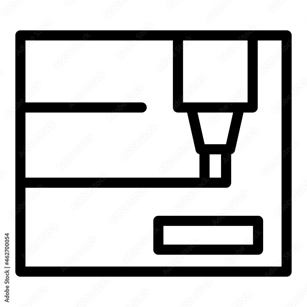 Metalwork cnc machine icon outline vector. Steel factory. Work tool Metalwork cnc machine icon outline vector. Steel factory. Work tool