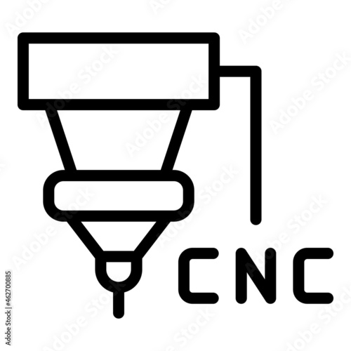 Iron cnc machine icon outline vector. Industry tool. Work lathe