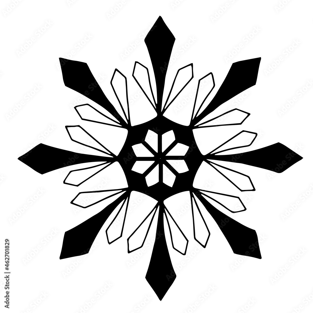 christmas beautiful hand-drawn fantasy snowflake. clip art vector element christmas beautiful hand-drawn fantasy snowflake. clip art vector element