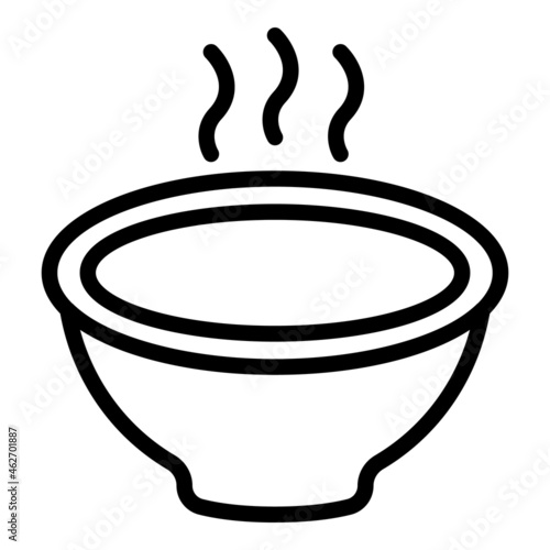 Hot cream soup icon outline vector. Pumpkin bowl. Mushroom plate