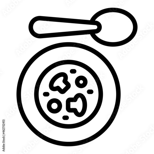 Vegan cream soup icon outline vector. Food hot. Pumpkin bowl