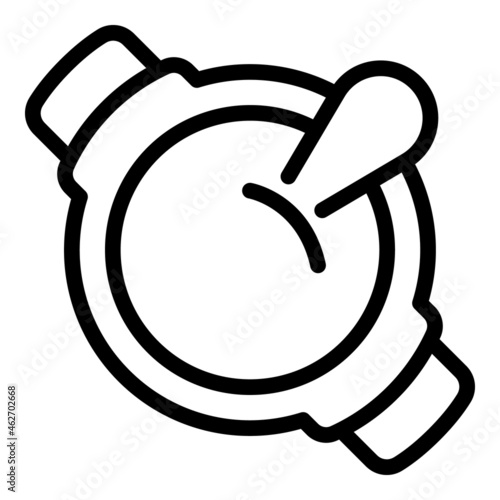 Tomato cream soup icon outline vector. Chicken gazpacho. Broth bowl