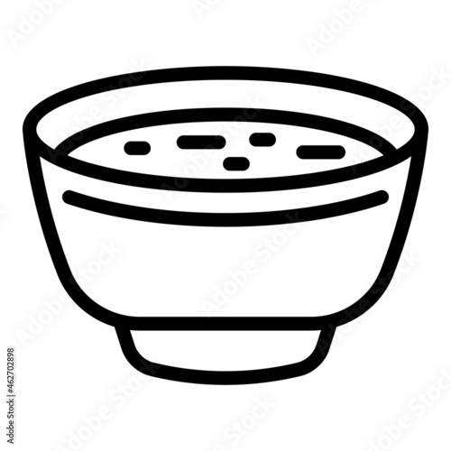Bean cream soup icon outline vector. Croatia cuisine. Pea dinner