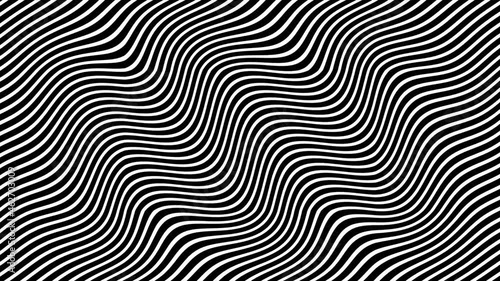 Abstract background with wavy lines. Animation ripples on surface from neon lines. Animation of seamless loop