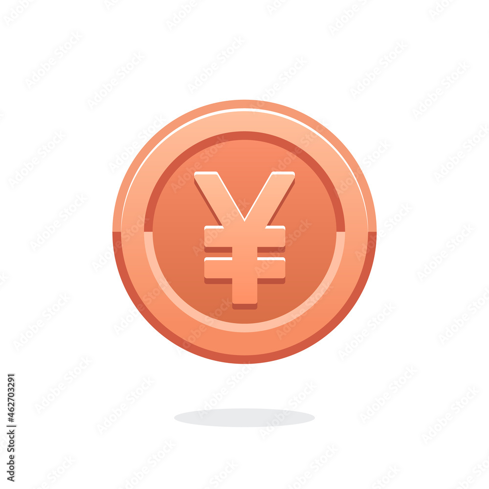 Obraz premium Yen sign icon. Currency sign. Yuan coin icon. World economics. Vector money symbol. Bank payment symbol. Golden coin. Currency exchange. Yen money. Financial operations. Cash icon. Bronze Yuan. Yuan 