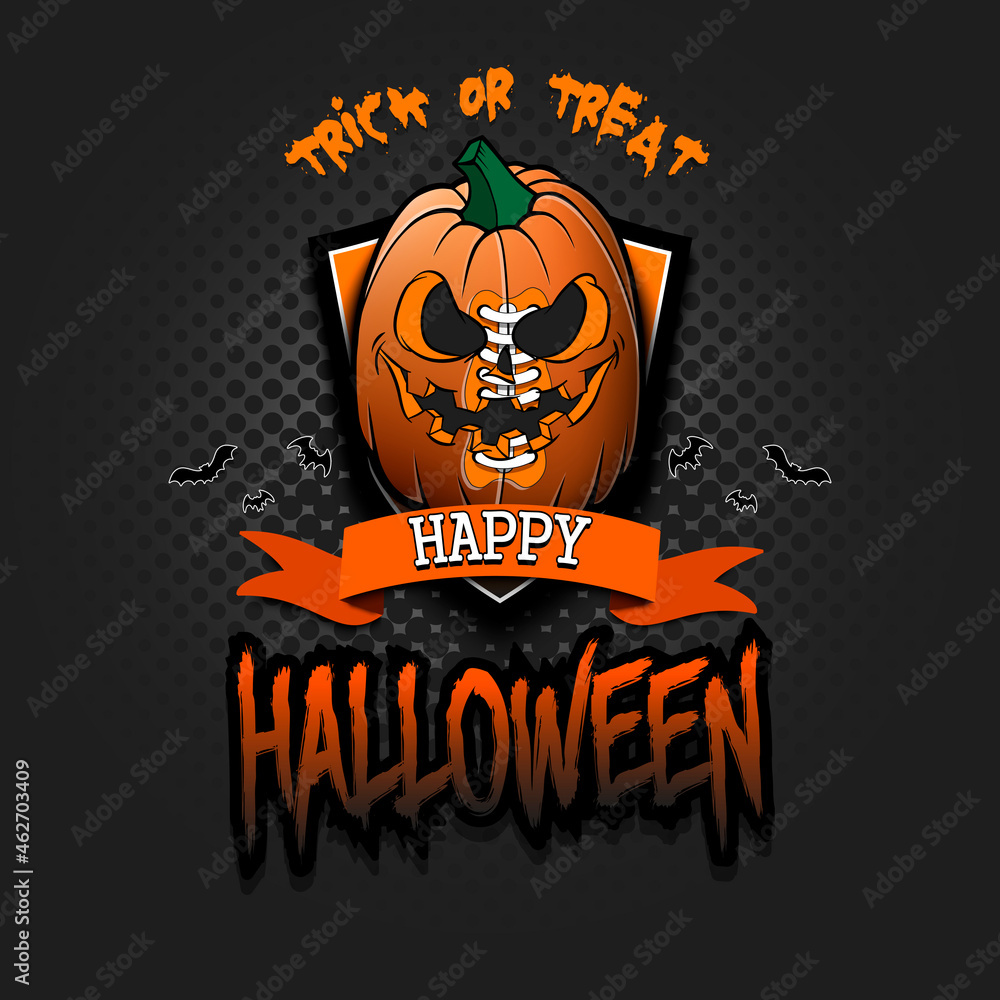 Happy Halloween. Template football design. Logo football ball in the form of a pumpkin on an isolated background. Pattern for banner, poster, greeting card, invitation. Vector illustration Happy Halloween. Template football design. Logo football ball in the form of a pumpkin on an isolated background. Pattern for banner, poster, greeting card, invitation. Vector illustration