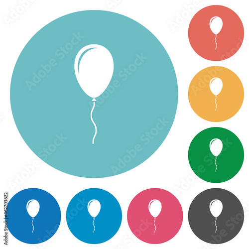 Single balloon with gloss flat round icons