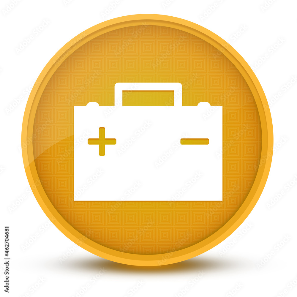 Car battery luxurious glossy yellow round button abstract
