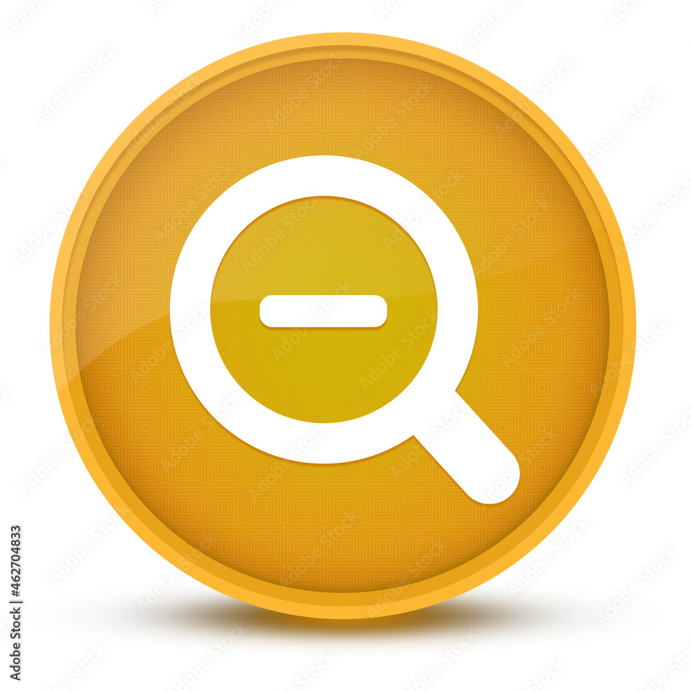 Zoom out luxurious glossy yellow round button abstract Zoom out luxurious glossy yellow round button abstract