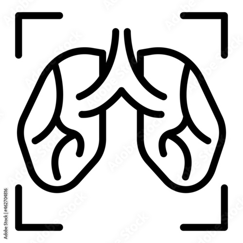 Lungs screening icon outline vector. Patient xray. Lung chest