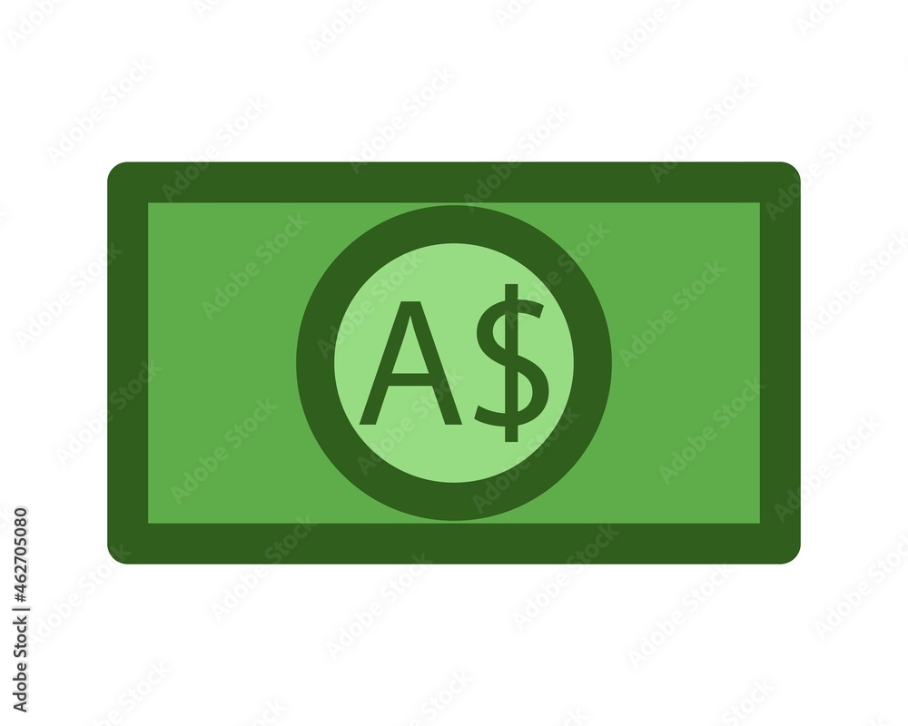 Money Australian icon. Australian Dollar banknote. Vector illustration. Money Australian icon. Australian Dollar banknote. Vector illustration.