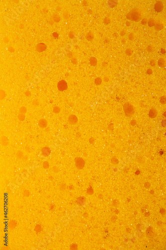 macro photography of yellow foam. sponge texture