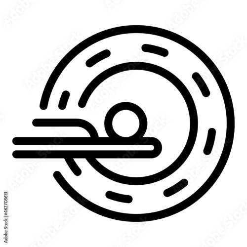 Gurney mri icon outline vector. Imaging scan. Medical machine