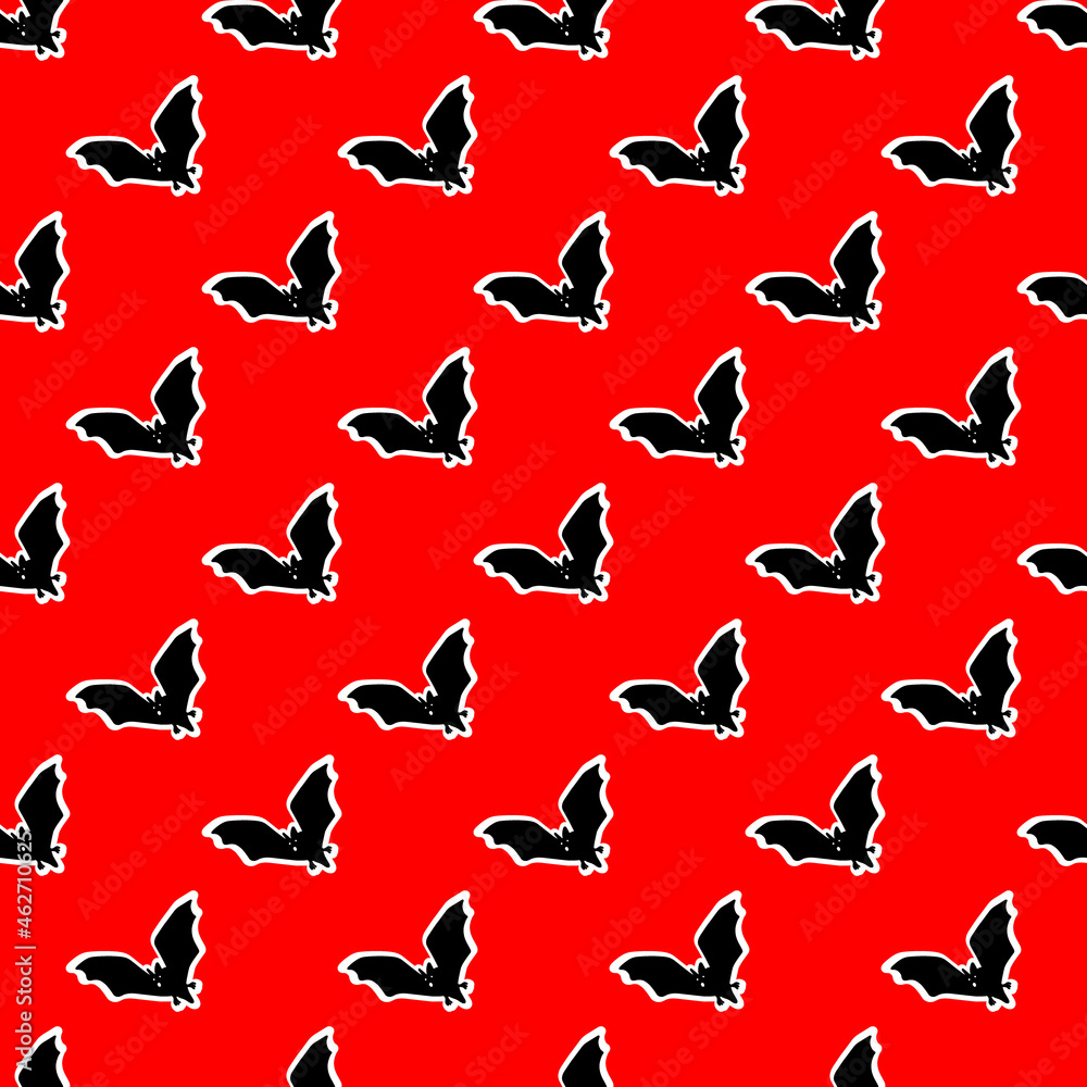 seamless pattern with bats on a red background. vector illustration. design for Halloween seamless pattern with bats on a red background. vector illustration. design for Halloween