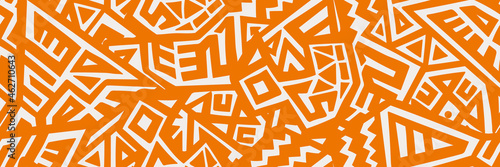 Unique Geometric Vector Seamless Pattern made in ethnic style. Aztec textile print. African traditional design. Creative boho pattern. Perfect for site backgrounds, wrapping paper and fabric design.