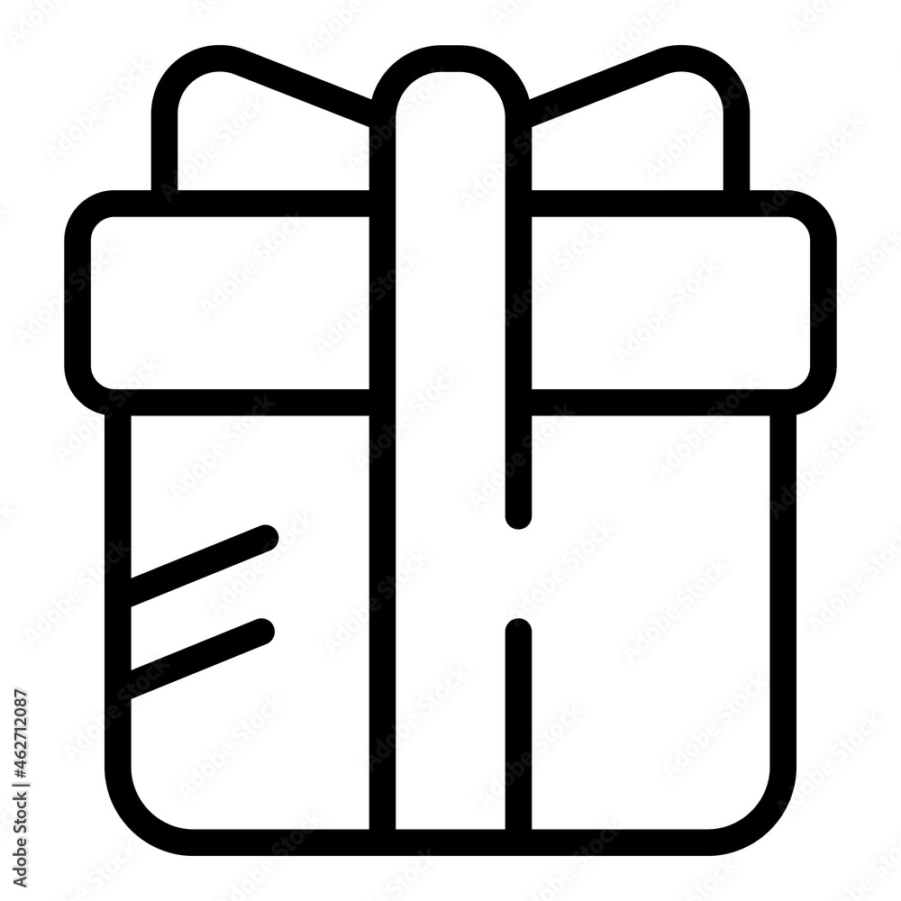 Happy gift box icon outline vector. Birthday present. Bow surprise Happy gift box icon outline vector. Birthday present. Bow surprise