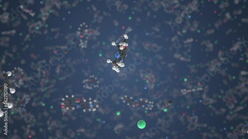 Molecule of meldola's blue, conceptual molecular model. Scientific looping 3d animation photo