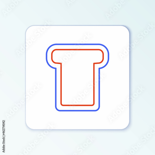 Line Bread toast for sandwich piece of roasted crouton icon isolated on white background. Lunch, dinner, breakfast snack. Colorful outline concept. Vector