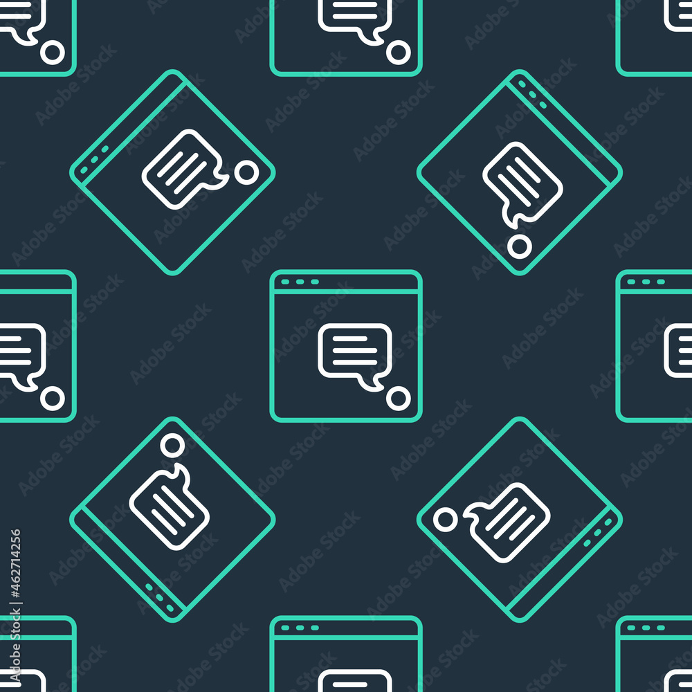 Line New chat messages notification icon isolated seamless pattern on black background. Smartphone chatting sms messages speech bubbles. Vector Line New chat messages notification icon isolated seamless pattern on black background. Smartphone chatting sms messages speech bubbles. Vector