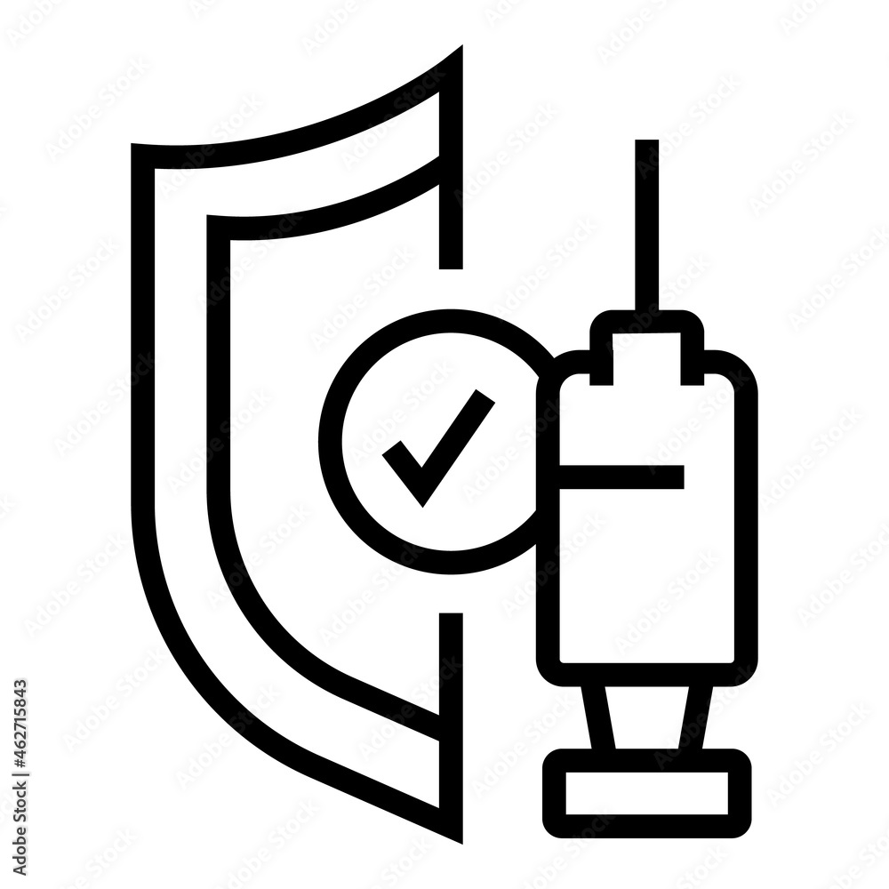 Vaccine medical insurance icon outline vector. Health life. Care shield Vaccine medical insurance icon outline vector. Health life. Care shield