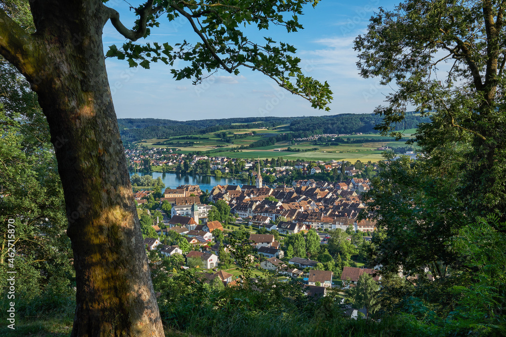 Switzerland, Canton of Schaffhausen, Stein am Rhein, View to old town Switzerland, Canton of Schaffhausen, Stein am Rhein, View to old town