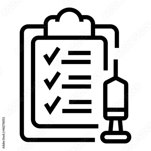 Clipboard medical certificate icon outline vector. Doctor health. Corona insurance