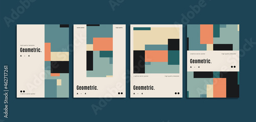 Bauhaus brochure template collection. Minimalist design concept. 
