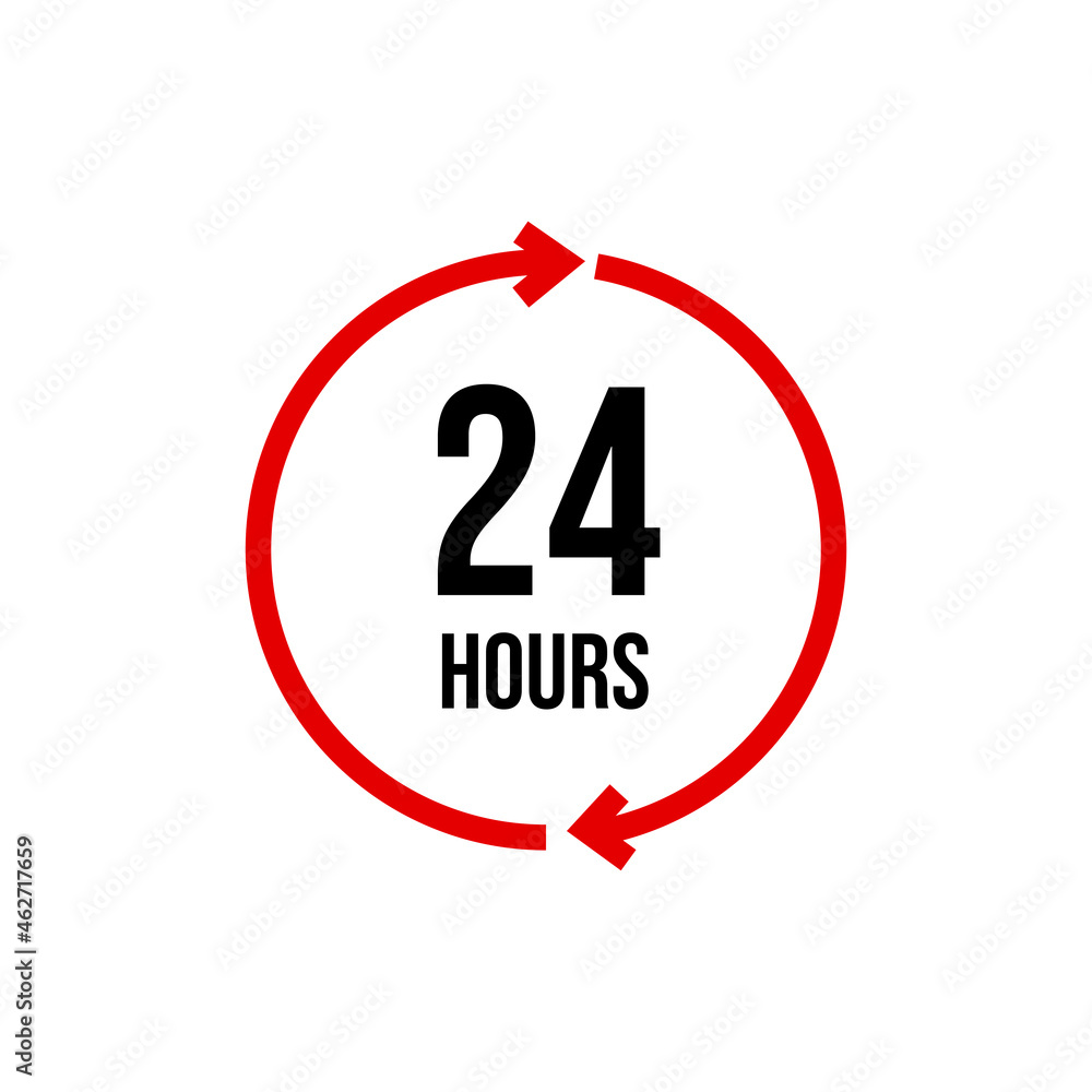 24 hours icon. 24 hours vector sign.
24 hours icon. 24 hours vector sign.