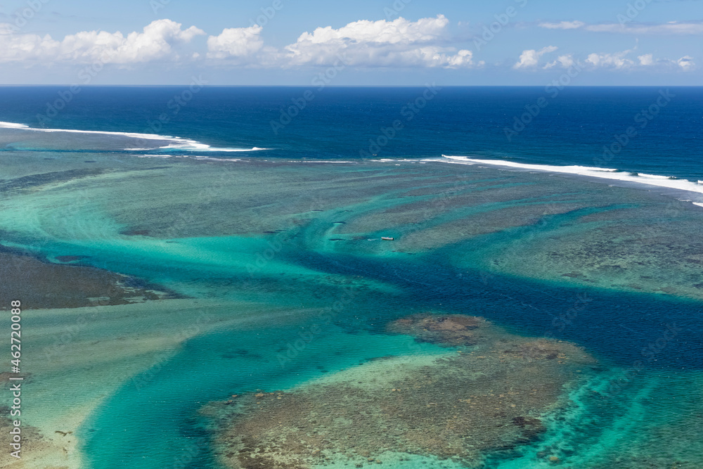 Mauritius, Southwest Coast, Aerial view of Indian Ocean Mauritius, Southwest Coast, Aerial view of Indian Ocean