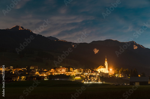 Austria, Lermoos, Ehrwalder Becken, midsummer fire photo