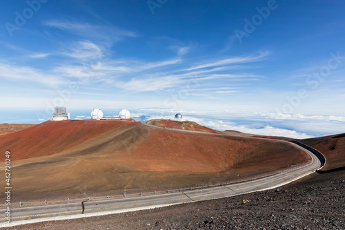 USA, Hawaii, Mauna Kea volcano, telescopes at Mauna Kea Observatories photo